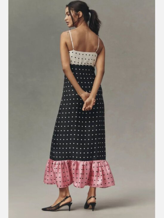 Maude Penelope Sleeveless Bow Ruffle Silk Maxi Dress - Picture 4 of 8